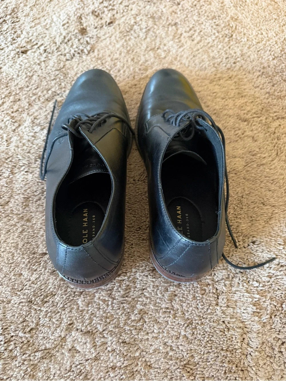 Cole Haan Black Leather Derby Dress Shoes
